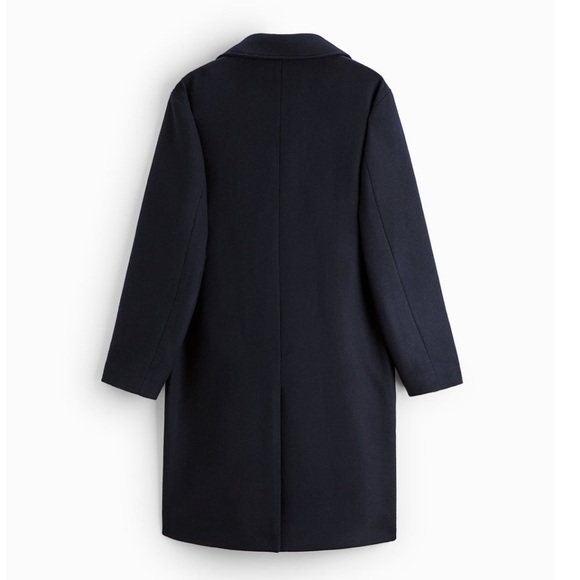 NWT ZARA MENS DOUBLE-BREASTED CLOTH COAT navy blue - Picture 7 of 8
